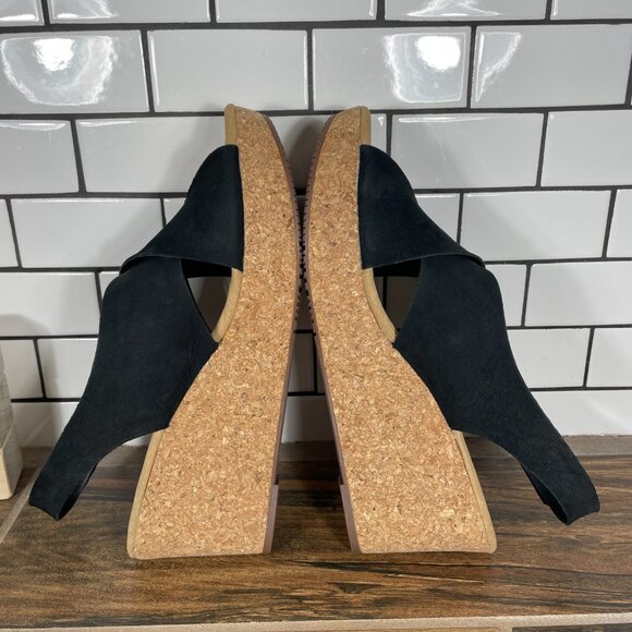 Clarks Annadel Eirwyn Womens Size 12 Shoes Black Nubuck Slingback Wedge Sandal - Picture 5 of 12